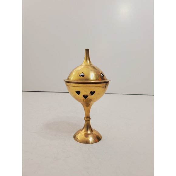 Vintage Brass Stick/Cone Incense Burner small burner with lid, made in i… - Picture 1 of 7